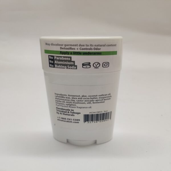 Acai and Passion Flower Natural Deodorant 3oz - Image 2