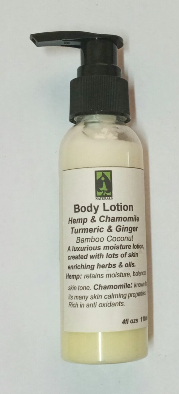 Hemp & Chamomile, Turmeric & Ginger Bamboo Coconut Body Lotion 4 fl oz